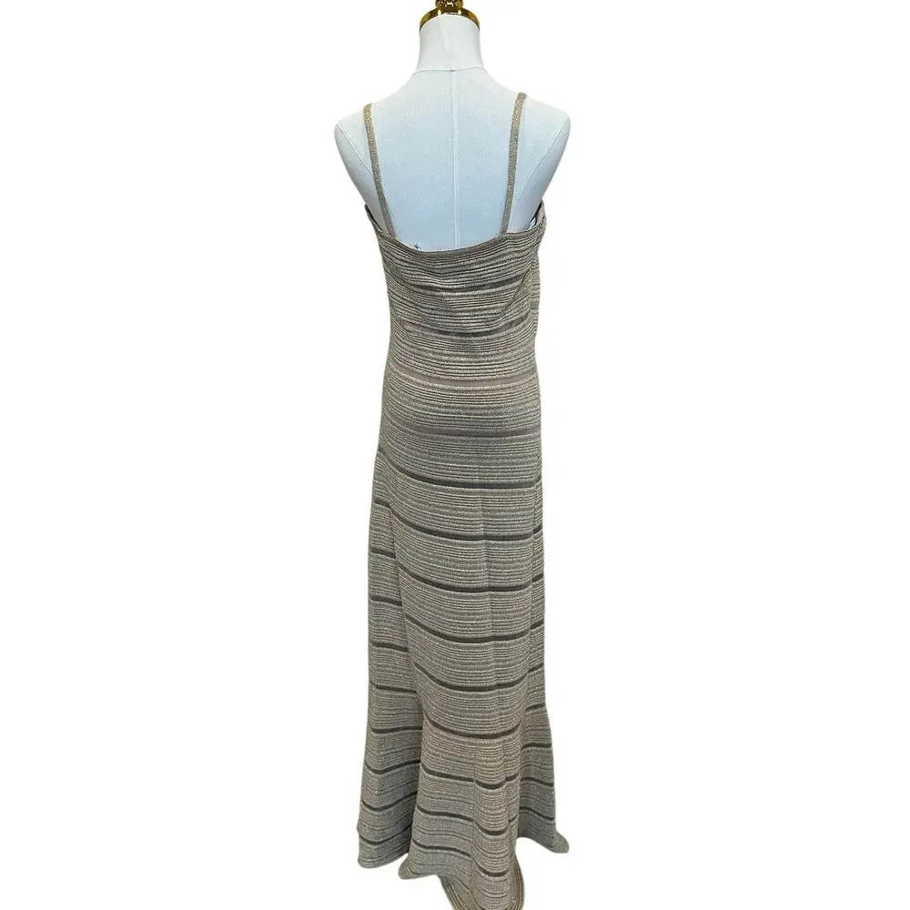 Herve Leger Gold Bandage Gown LARGE Mermaid Metallic Formal Party Designer $1590 - Picture 12 of 14